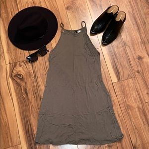 Green flowy spaghetti strap dress